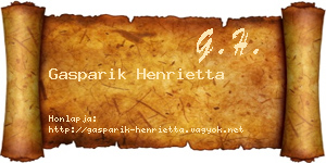 Gasparik Henrietta névjegykártya